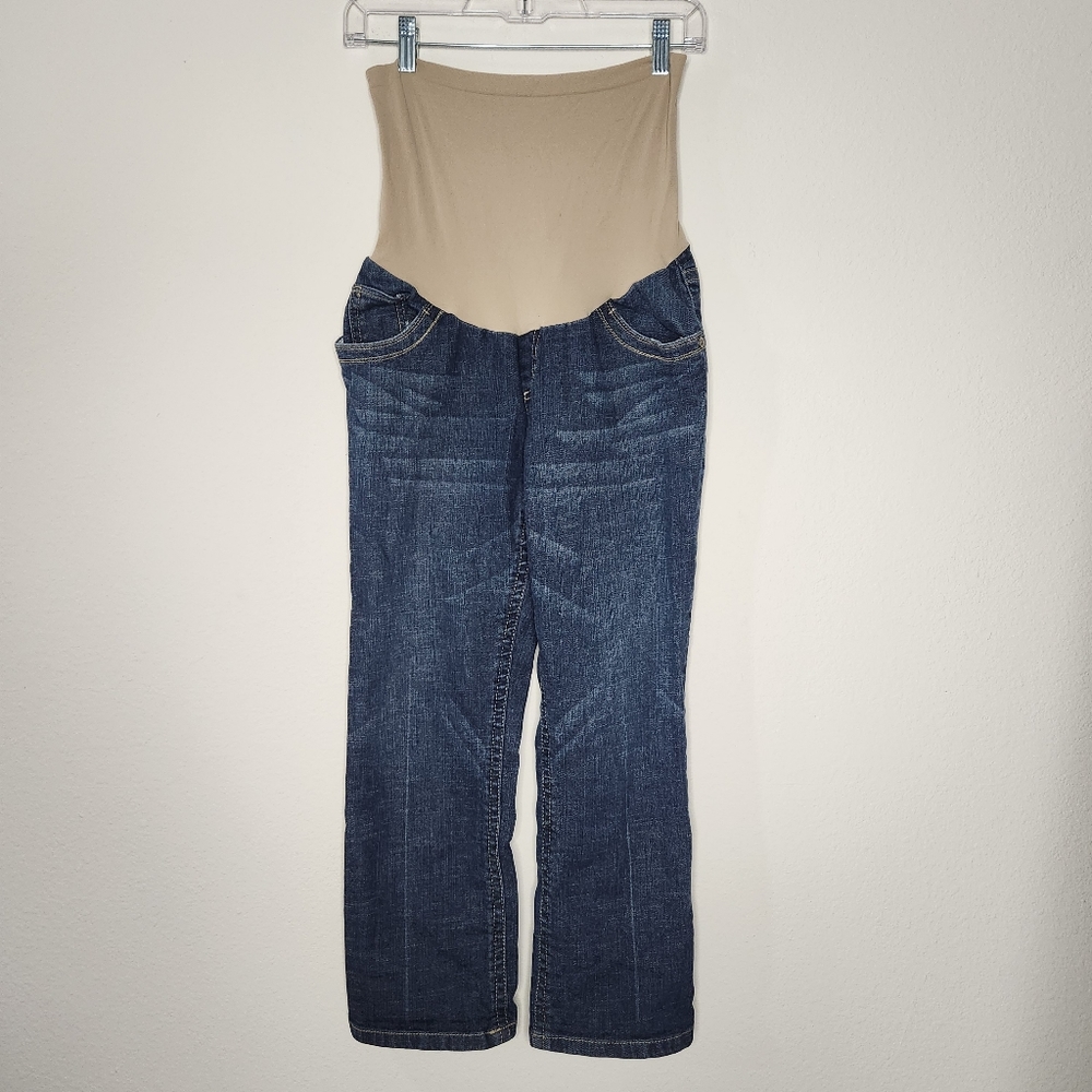 Indigo Blue Women's Small Maternity Crop Jeans Straight